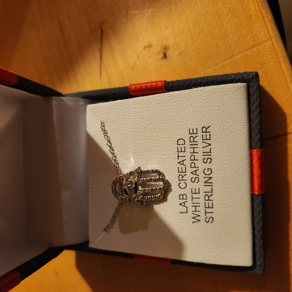 Sterling Silver White Sapphire Necklace